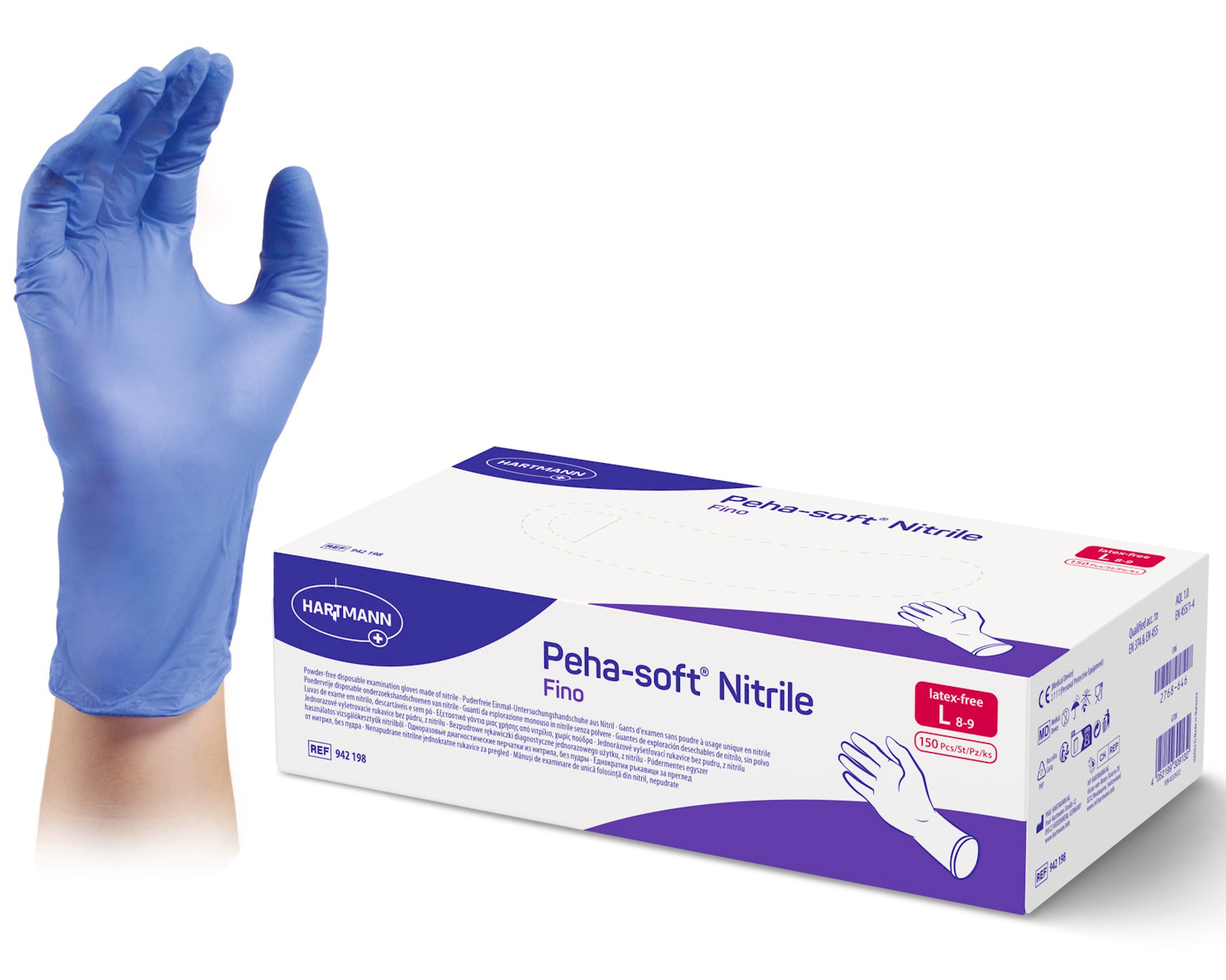 Hartmann Peha-soft Nitril Fino handschoenen. Ds. 150 stuks