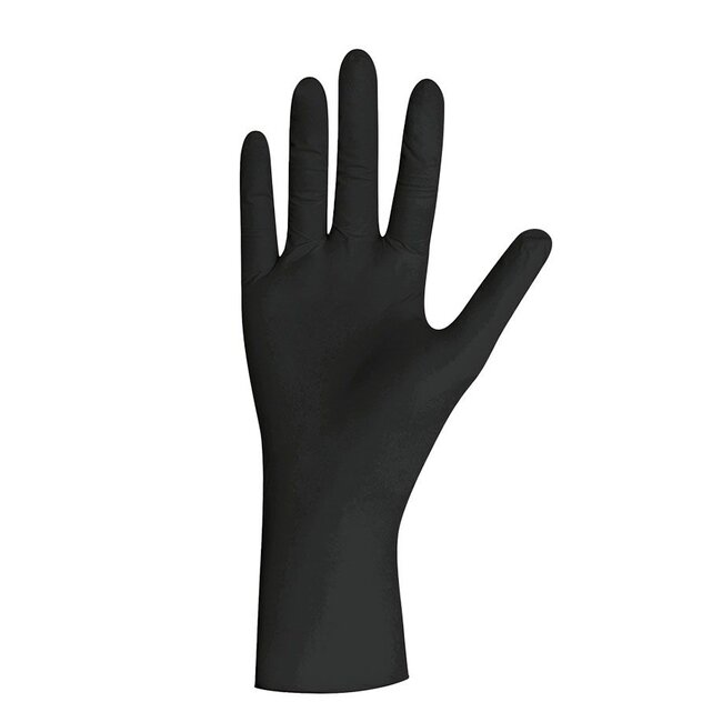 Voordeelverpakking! - Latex handschoenen Zwart poedervrij  10x100 st.