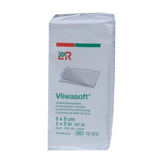 L&R Vliwasoft Gaascompres non woven 5x5cm - Bulkverpakking 50x100st.