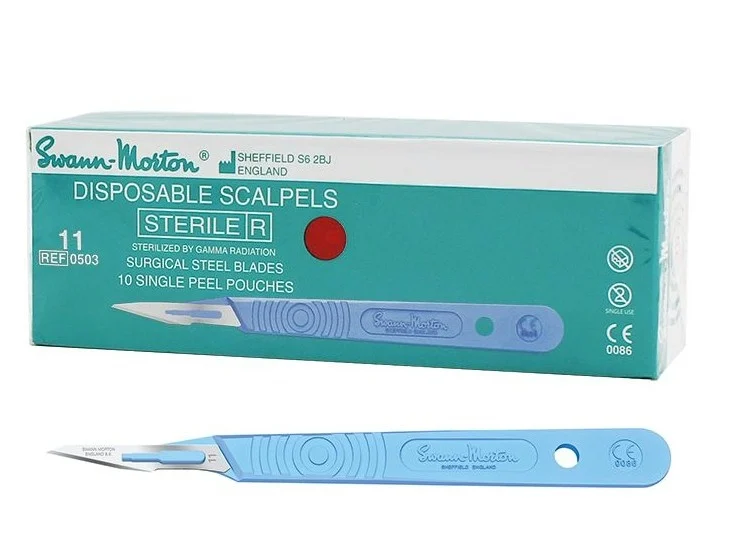 Swann Morton Scalpels No:11 met heft Steriel 10st.