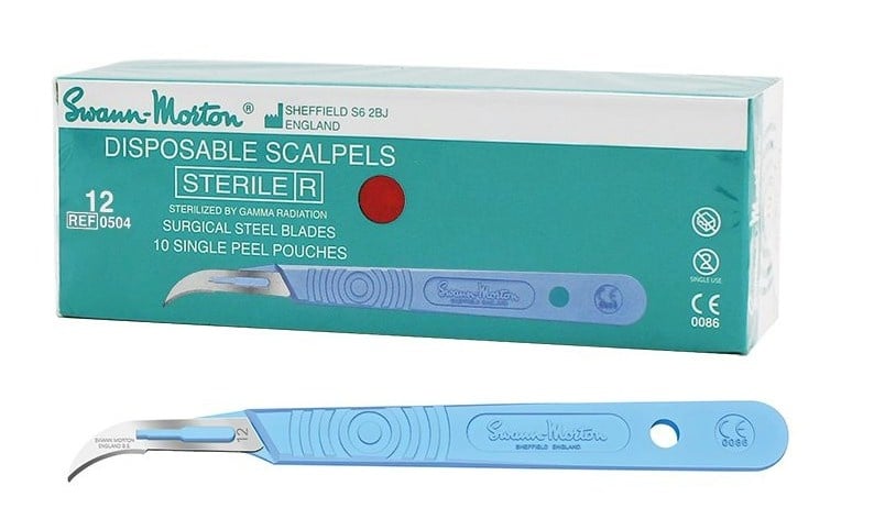 Swann Morton Scalpels No:12 met heft Steriel 10st.