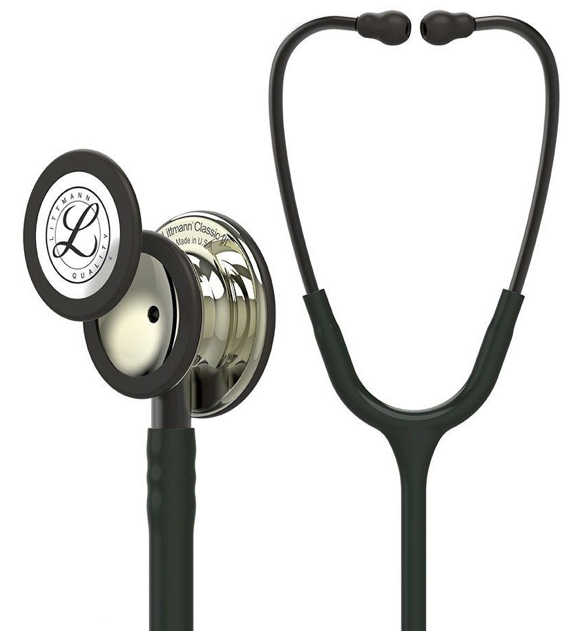 Littmann® Classic 3 Stethoscoop - Zwart Champagne borstuk en Smoke beugel - 5861