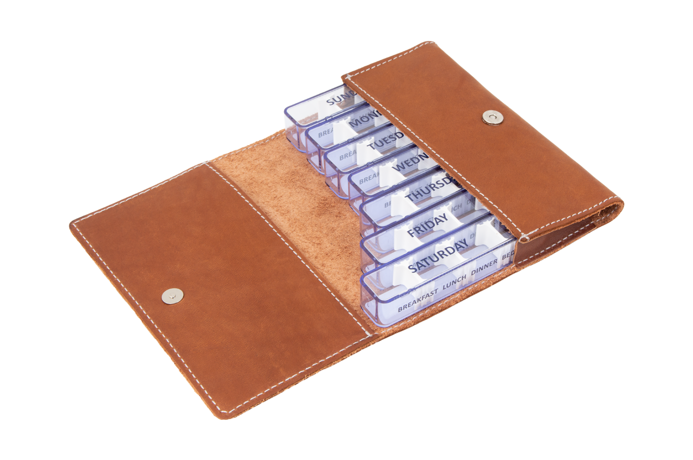 Pillendoos weekagenda Medidos - Luxe leren Etui, foto 2 van 6
