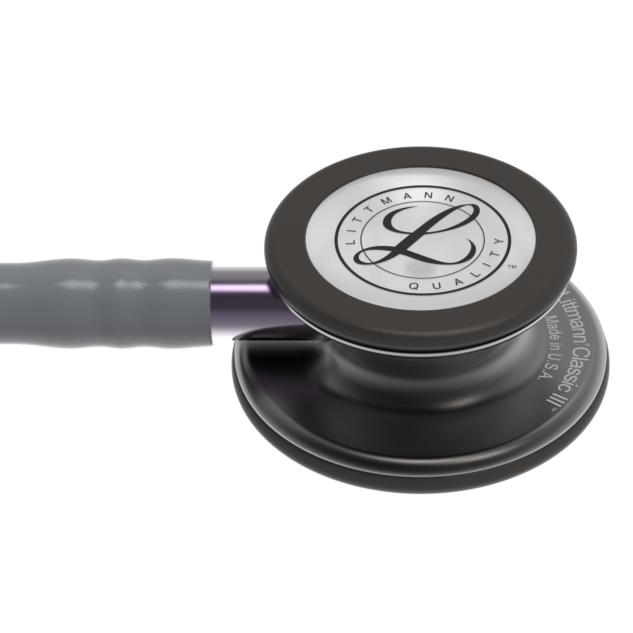 Littmann® Classic III Stethoscoop - Grijs Smoke Edition met paarse steel - 5873, foto 2 van 6