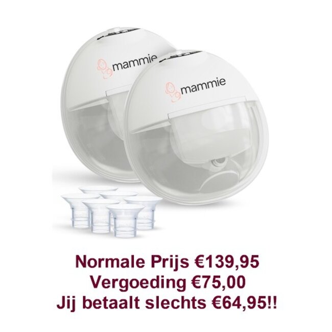 Mammie Mammie Draadloze Elektrische Borstkolf - Dubbelzijdig Verzekering - met Timerfunctie - Handsfree & Draagbaar - BPA vrij