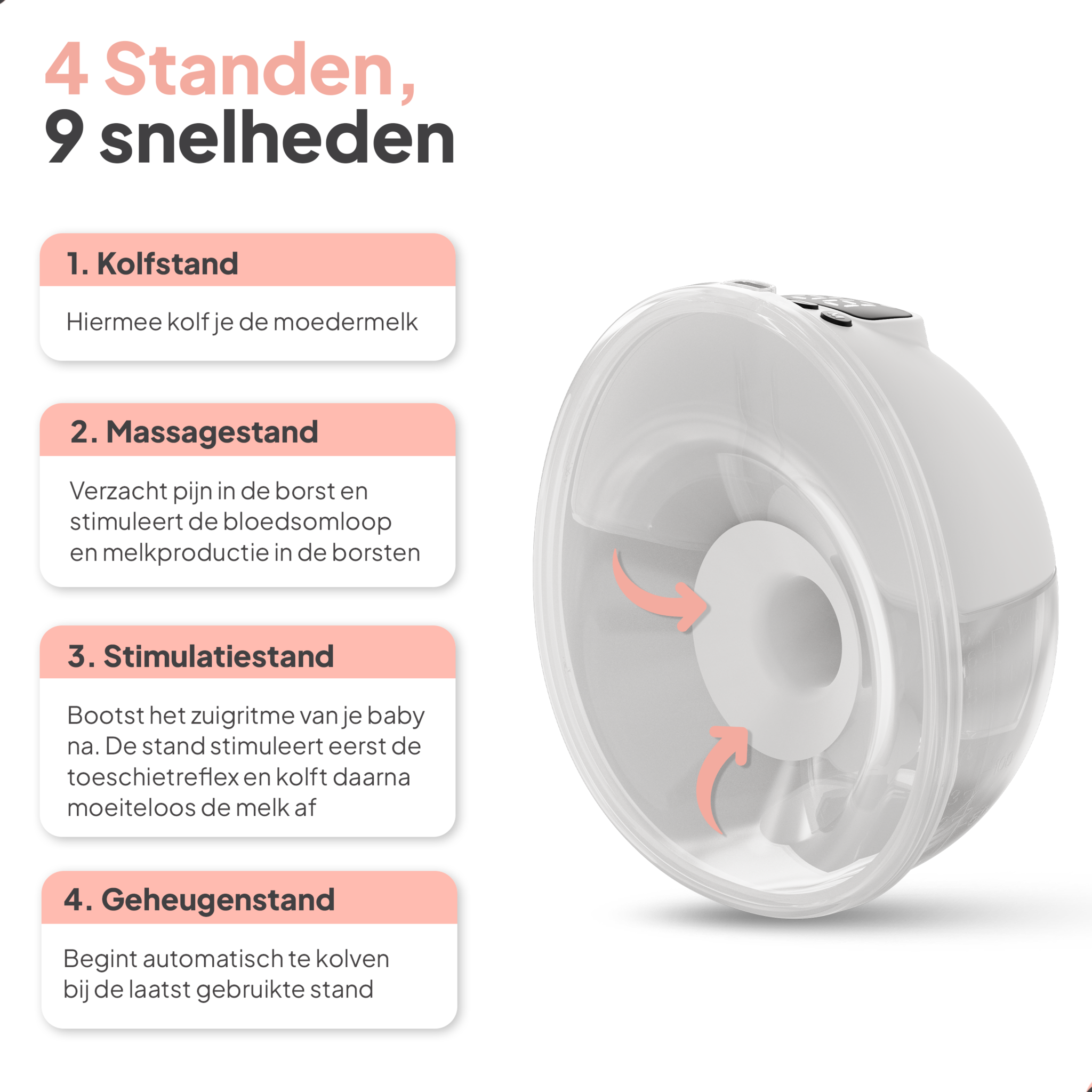Mammie Draadloze Elektrische Borstkolf - Enkelzijdig, foto 3 van 6