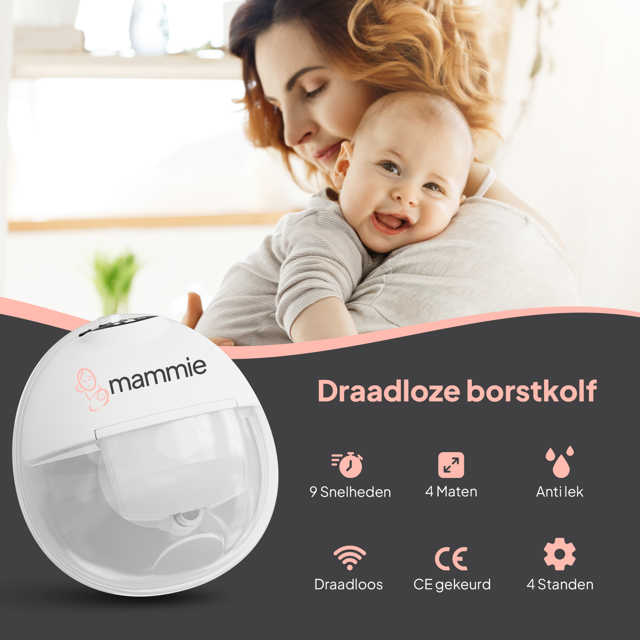 Mammie Draadloze Elektrische Borstkolf - Dubbelzijdig, foto 2 van 6