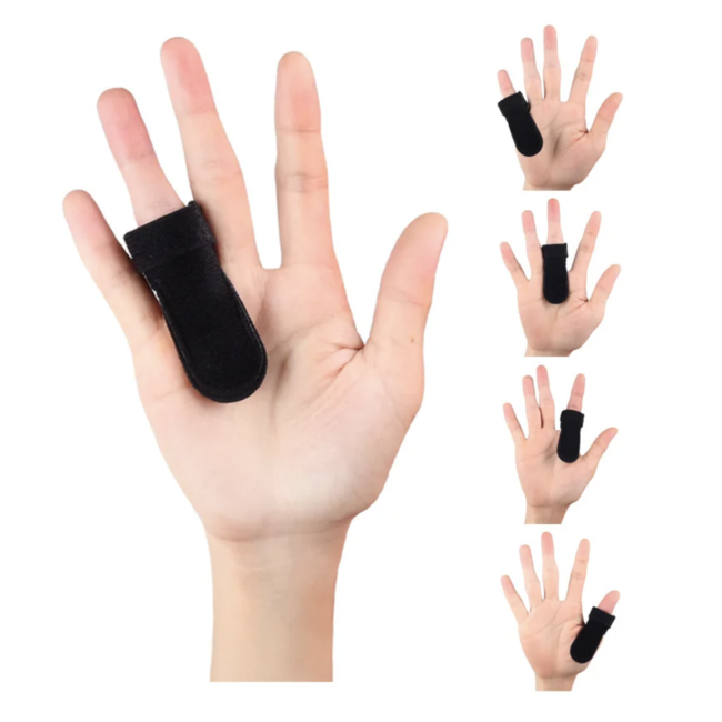 Vingerspalk Pro-T - vinger stabilisator met klittenbandsluiting - zwart