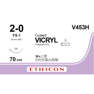 Ethicon Vicryl Hechtdraad 2-0 VCP453H Doos 36 draden