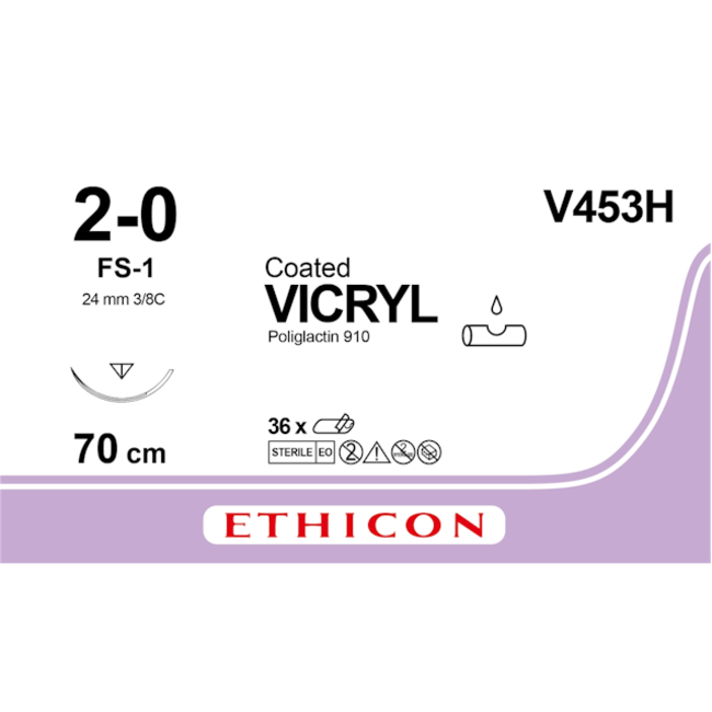 Ethicon Vicryl Hechtdraad 2-0 V453H Doos 36 draden