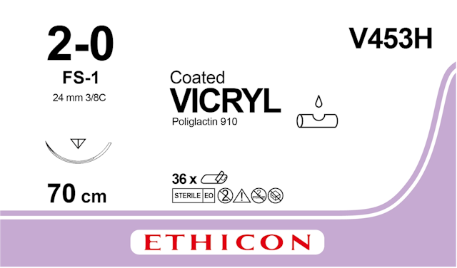 Ethicon Vicryl Hechtdraad 2-0 VCP453H Doos 36 draden