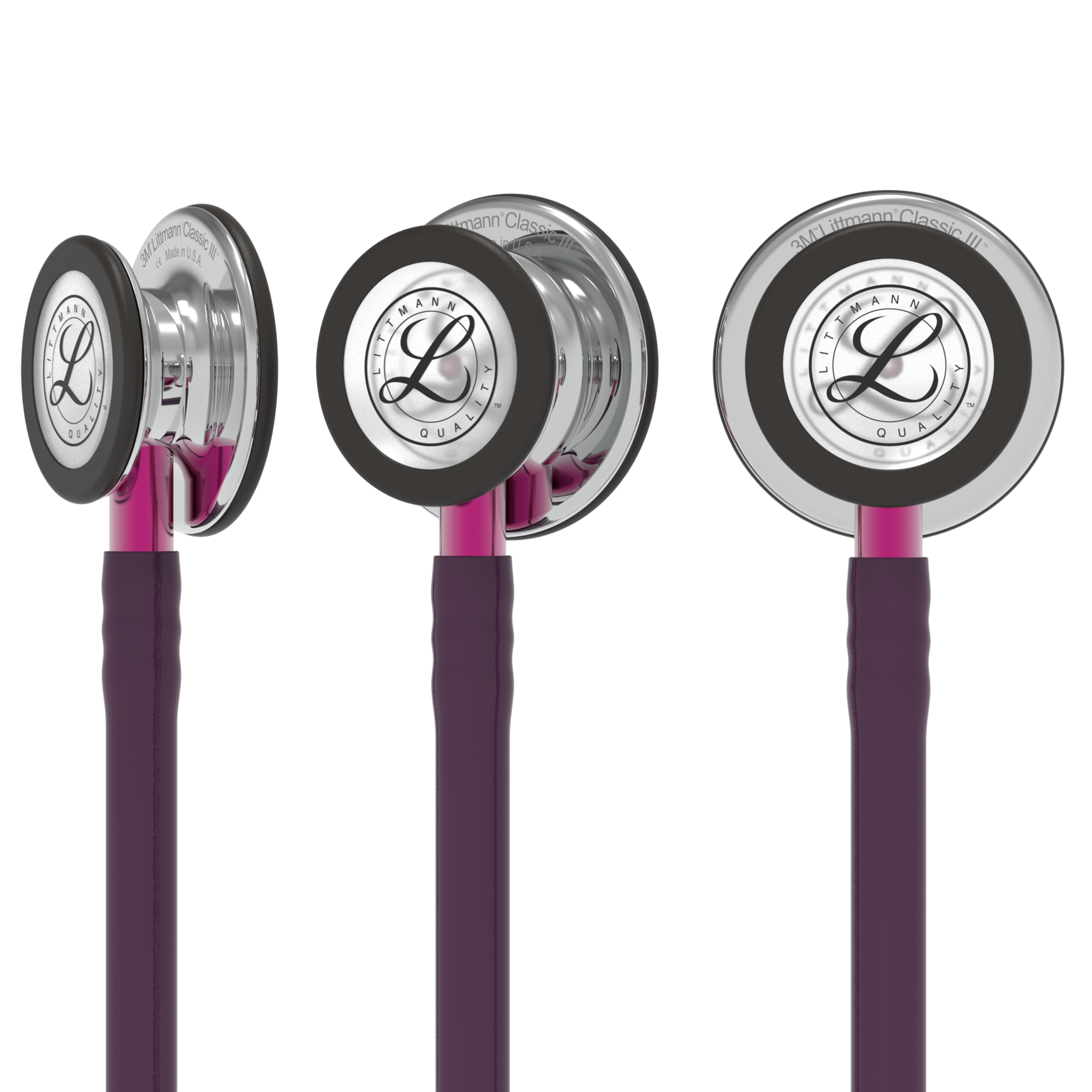 Littmann® Classic III Stethoscoop - Plum met Mirror borstuk en Smoke beugel 5960, foto 2 van 6