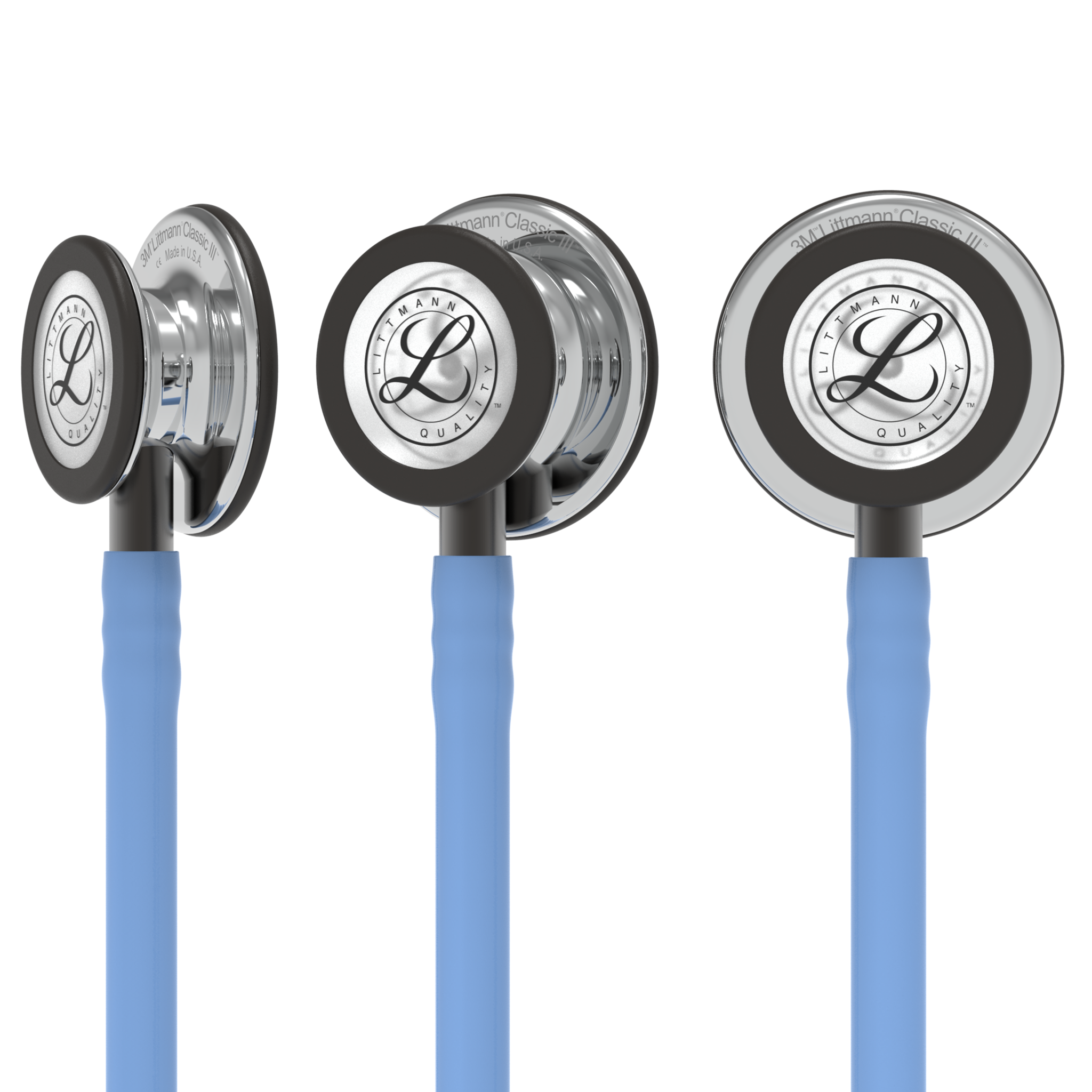 Littmann® Classic III Stethoscoop - Hemels Blauw met Mirror borstuk en Smoke beugel 5959, foto 5 van 6