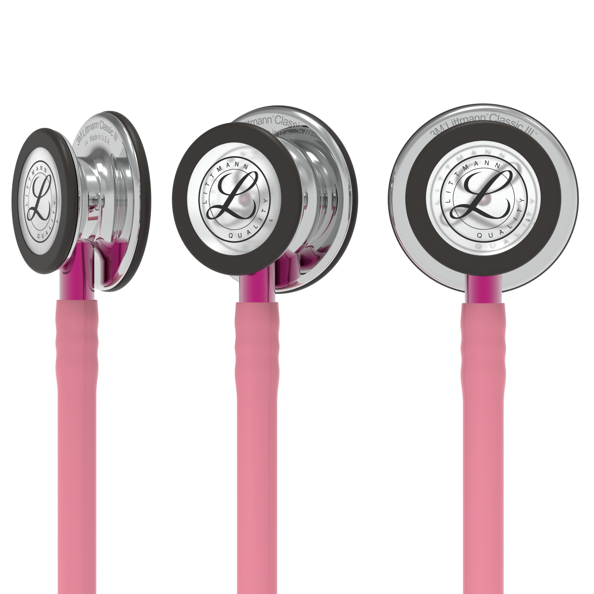 Littmann® Classic III Stethoscoop - Parel roze met Mirror borstuk en Smoke beugel 5962, foto 2 van 6