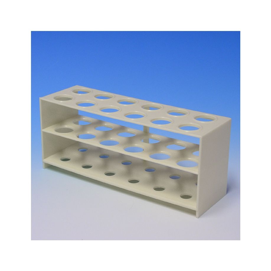 Reageerbuisrek van polystyreen voor 12 glazen tot 20 mm Ø
