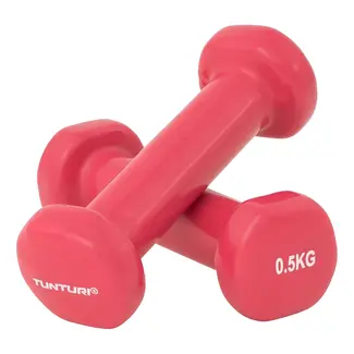 Vinyl Dumbbells  -  0,5 Kg. Gewichten - Roze - Set 2 stuks