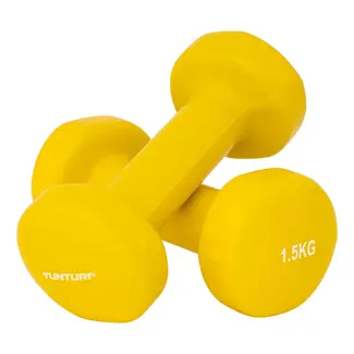 Vinyl Dumbbells  -  1,5 Kg. Gewichten - Geel - Set 2 stuks
