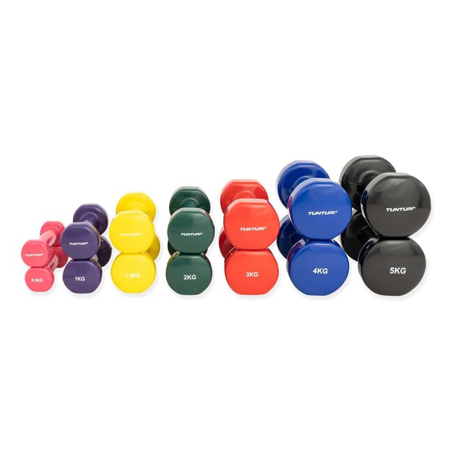 Vinyl Dumbbells  -  4 Kg. Gewichten - Blauw- Set 2 stuks