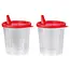 Urinepotjes met rode lipdeksel - 125ml - 100 stuks.