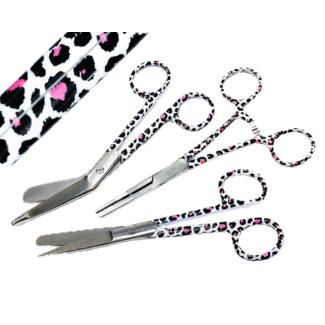 Satillo Scharenset: Verbandschaar | chirurgische schaar | kocher - Pink Leopard