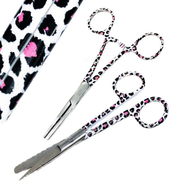 Satillo Verpleegkunde Scharenset: Verbandschaar | chirurgische schaar | kocher - Pink Leopard