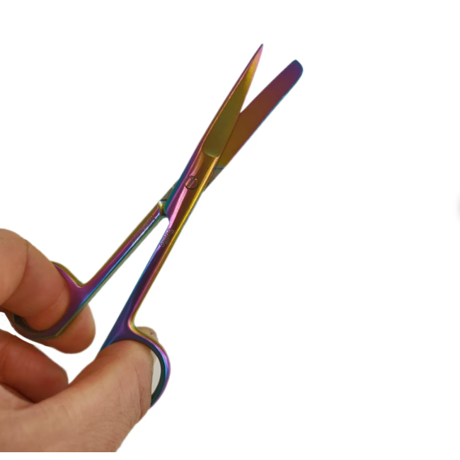 Satillo Verpleegkundige Scharenset Metallic Rainbow – Verbandschaar, Chirurgische Schaar & Kocher (met Naam)