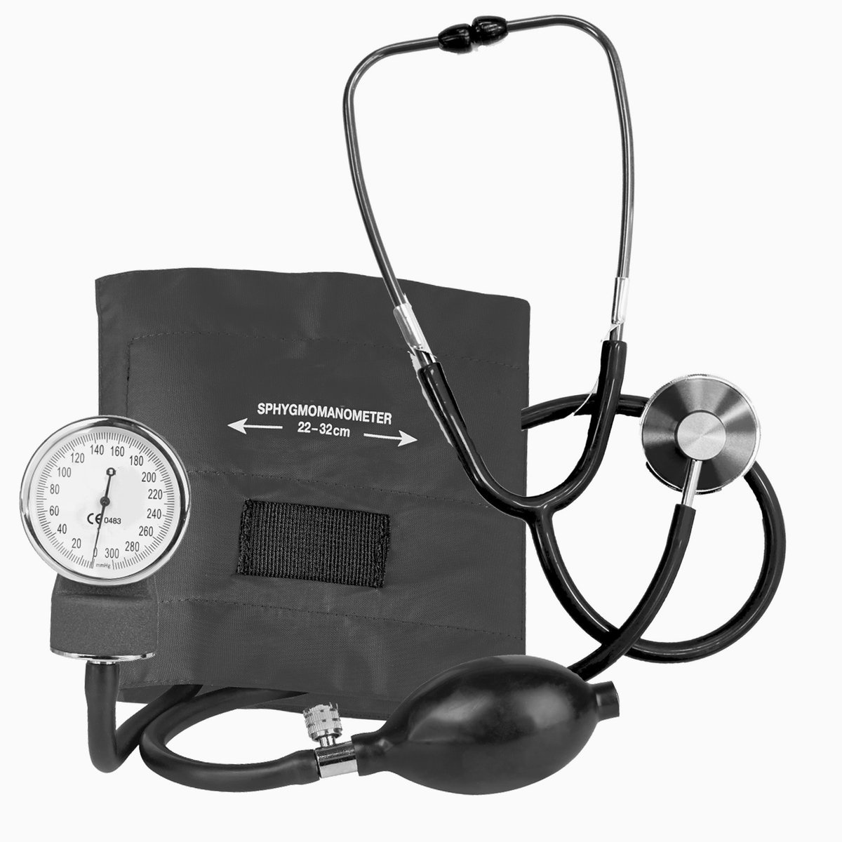 Handmatige Bloeddrukmeter met stethoscoop voor Verpleegkundige - Zwart - Nurse