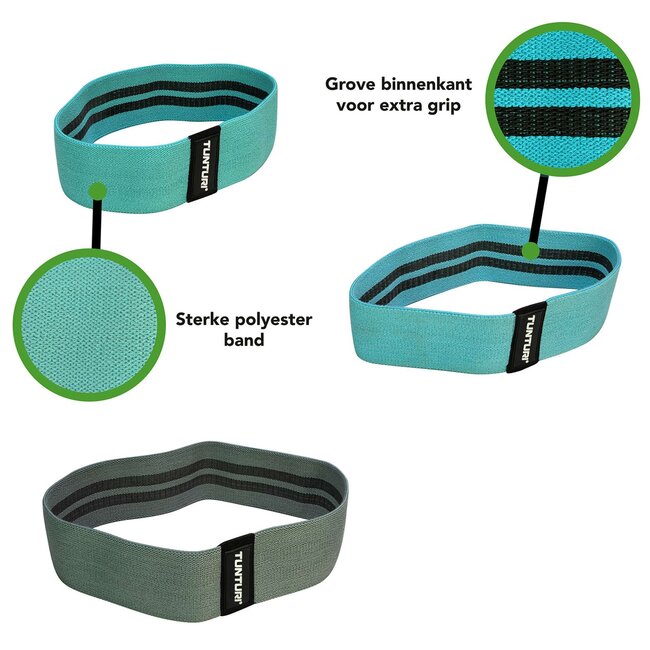 TUNTURI Weerstandsbanden set textiel - resistance band set - 3 st