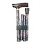 Opvouwbare wandelstok - Indiase Paisley  print - houten contour handgreep