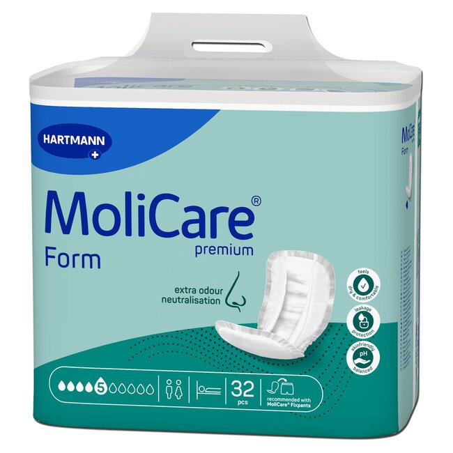 Hartmann Molicare Premium Form | 5 drops | Anatomische inlegger| 32 stuks
