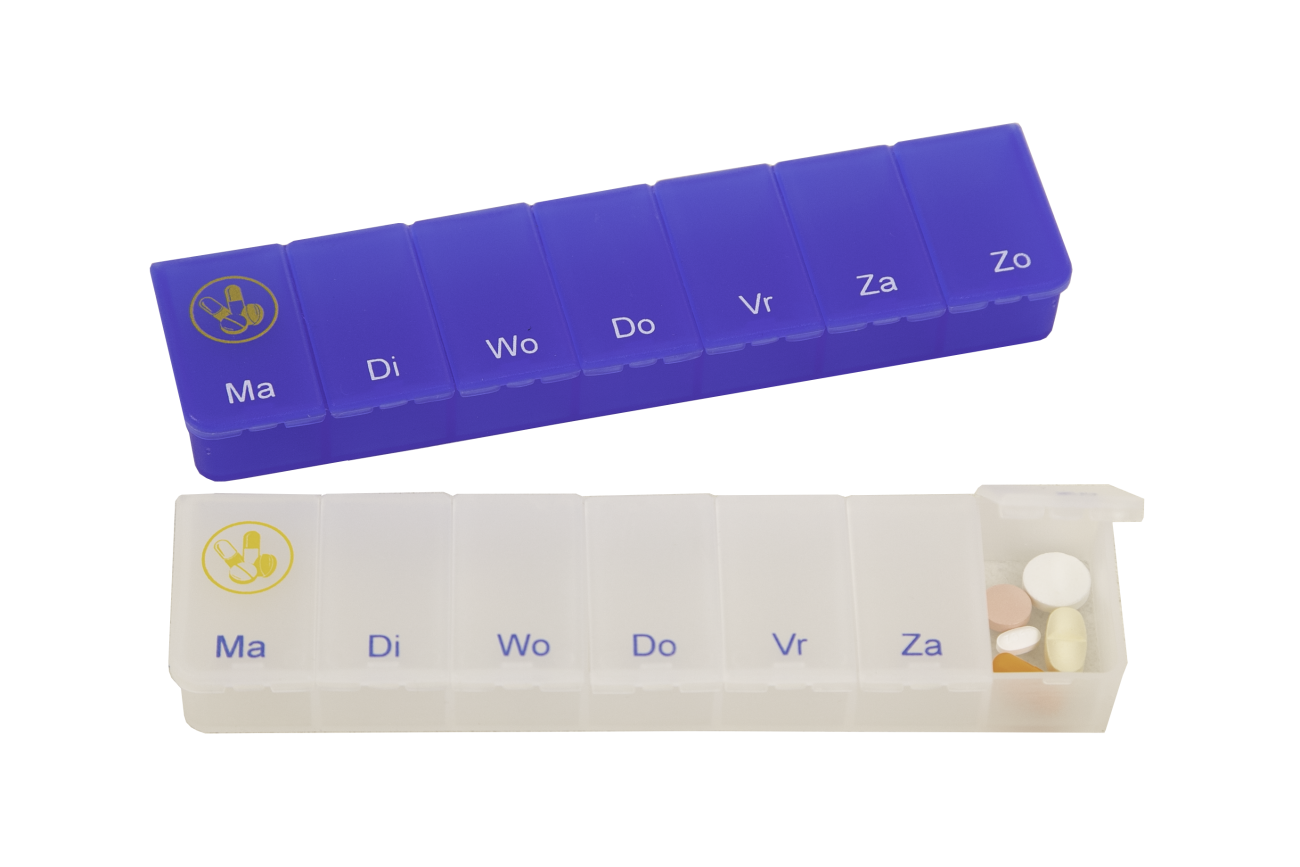 Pillendoos 1 week - transparant - medicijndoosje 7 vakjes