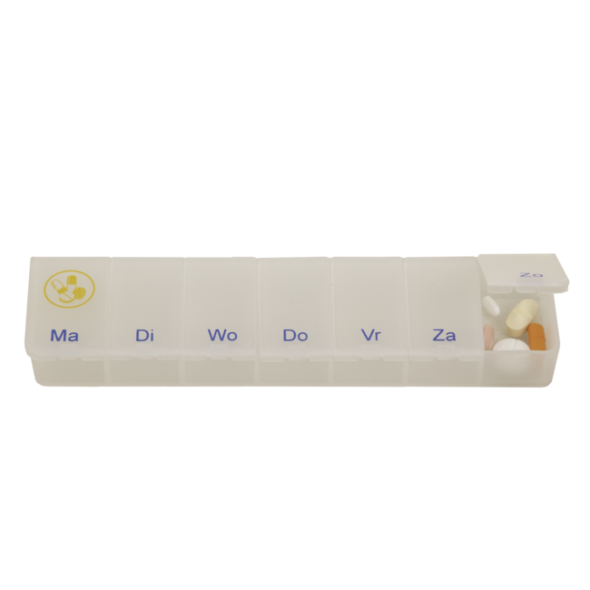 Pillendoos 1 week - transparant - medicijndoosje 7 vakjes