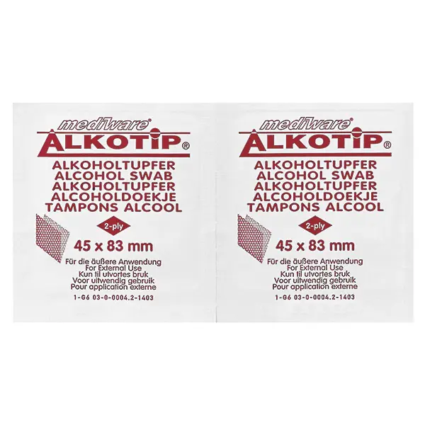 Alkotip Alcoholdoekjes Large - 45x83mm - 100stuk, foto 2 van 3
