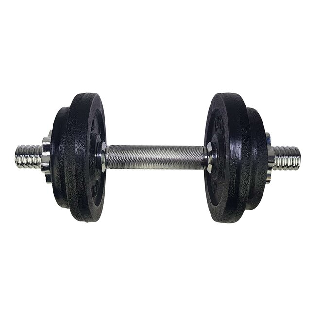 TUNTURI Tunturi Dumbbellset totaal 10kg - Gietijzer - Halterset met schroefsluiting 1 Halterstang