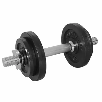 Tunturi Dumbbellset totaal 10kg - Gietijzer - Halterset met schroefsluiting 1 Halterstang