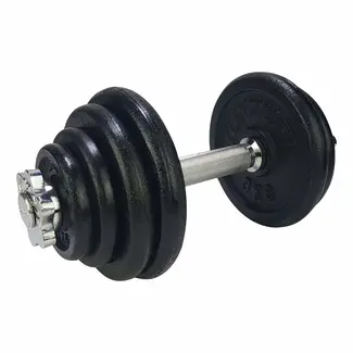 Tunturi Dumbbellset totaal 15kg - Gietijzer - Halterset met schroefsluiting 1 Halterstang