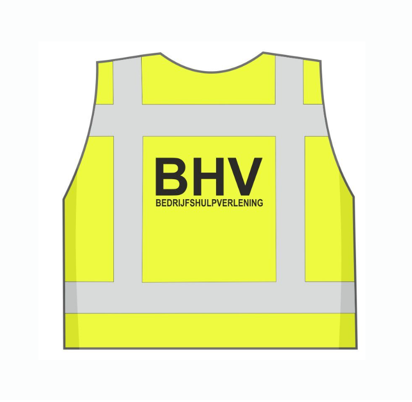 Veiligheidsvest Geel opdruk BHV