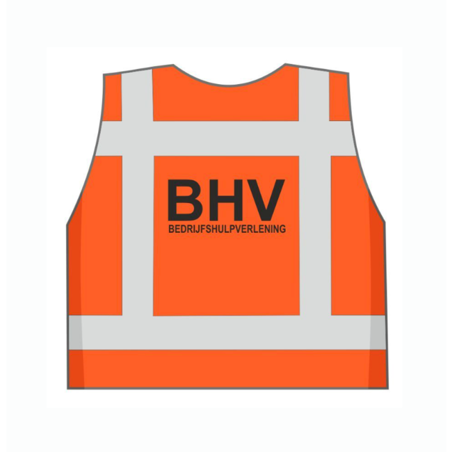 Veiligheidsvest Oranje opdruk BHV