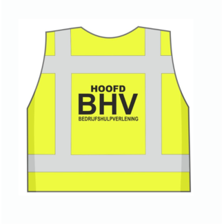 Veiligheidsvest Geel opdruk HOOFD BHV