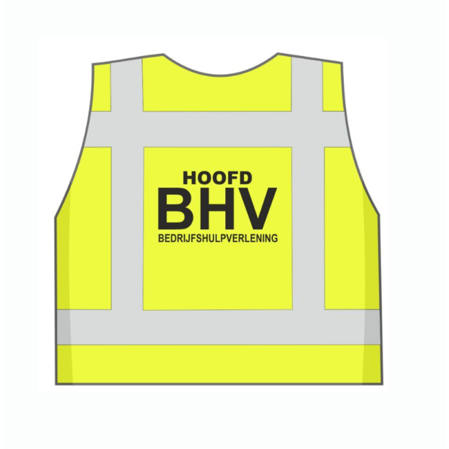 Veiligheidsvest Geel opdruk HOOFD BHV