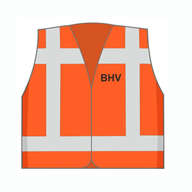 Veiligheidsvest Oranje opdruk BHV