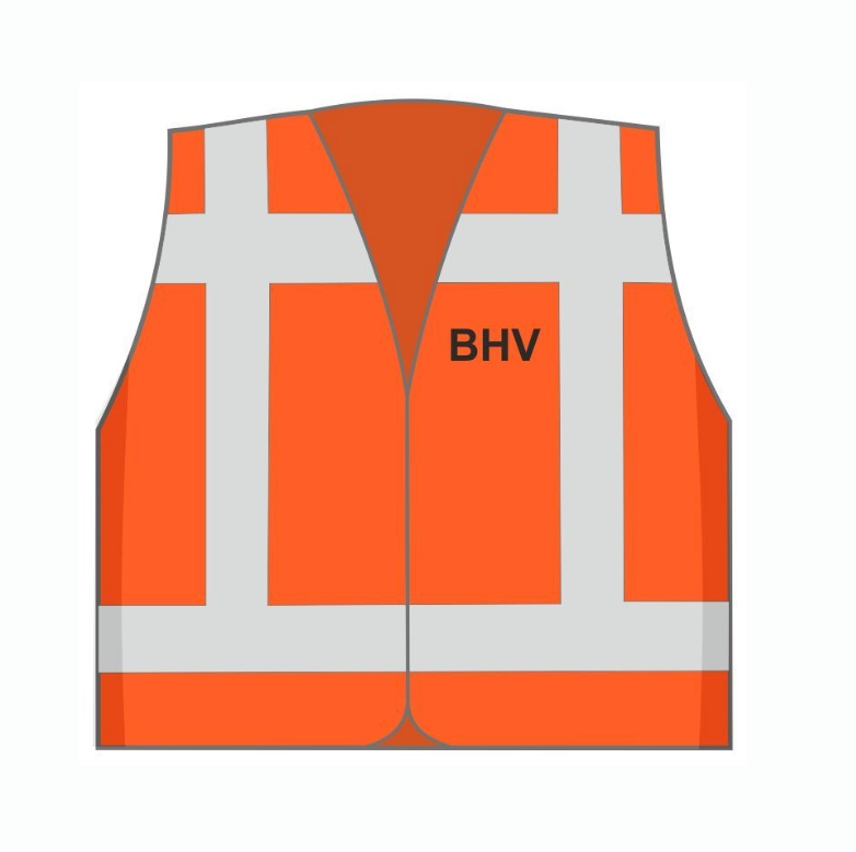 Veiligheidsvest Oranje opdruk BHV, foto 2 van 2