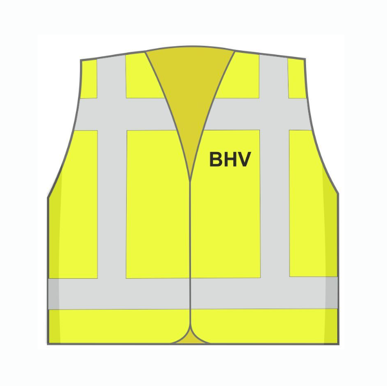 Veiligheidsvest Geel opdruk BHV, foto 2 van 2