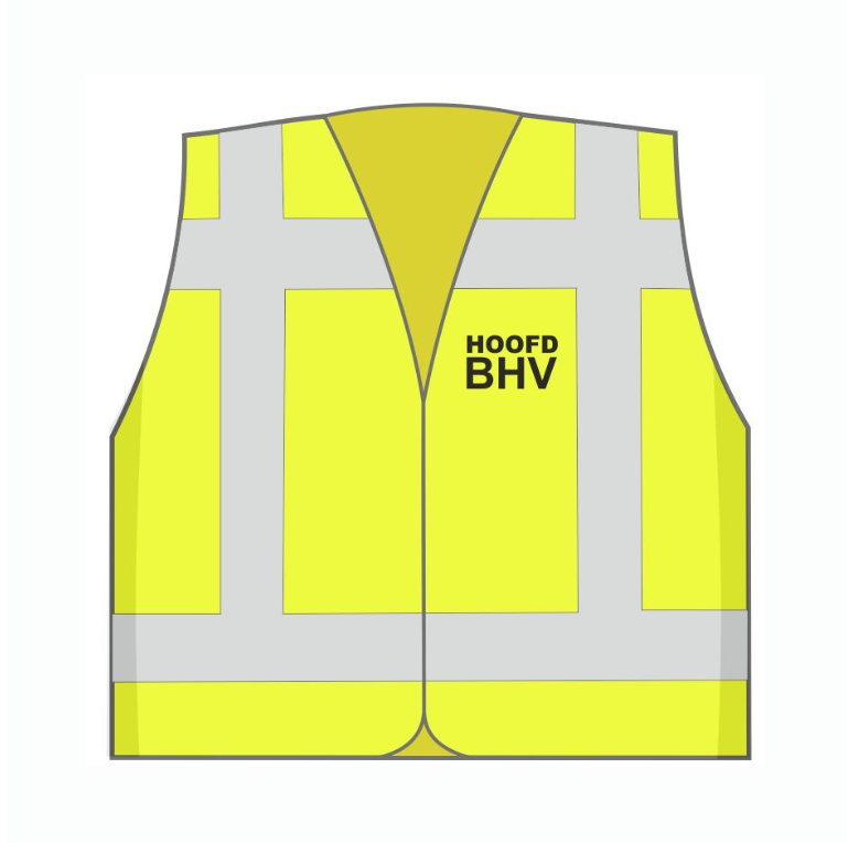 Veiligheidsvest Geel opdruk HOOFD BHV, foto 2 van 2