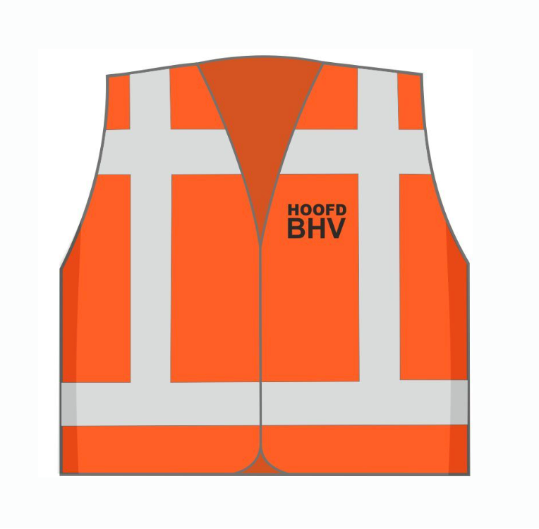 Veiligheidsvest Oranje opdruk HOOFD BHV, foto 2 van 2