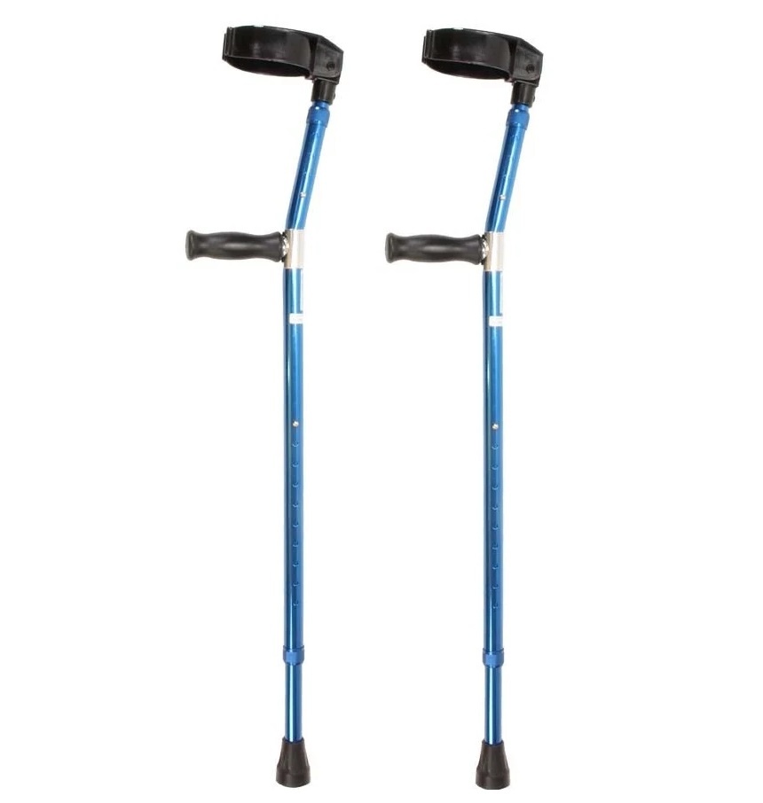 Elleboogkruk met standaard handgreep - Blauw - per paar