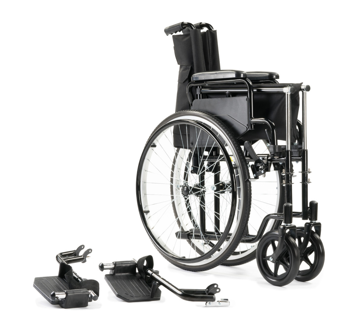 Opvouwbare rolstoel - M1 - Zwart, foto 3 van 6