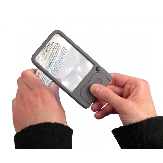 Compact Pocket Vergrootglas met LED-Verlichting - 3 Lenzen, 2,5x, 4,5x en 6x Vergroting