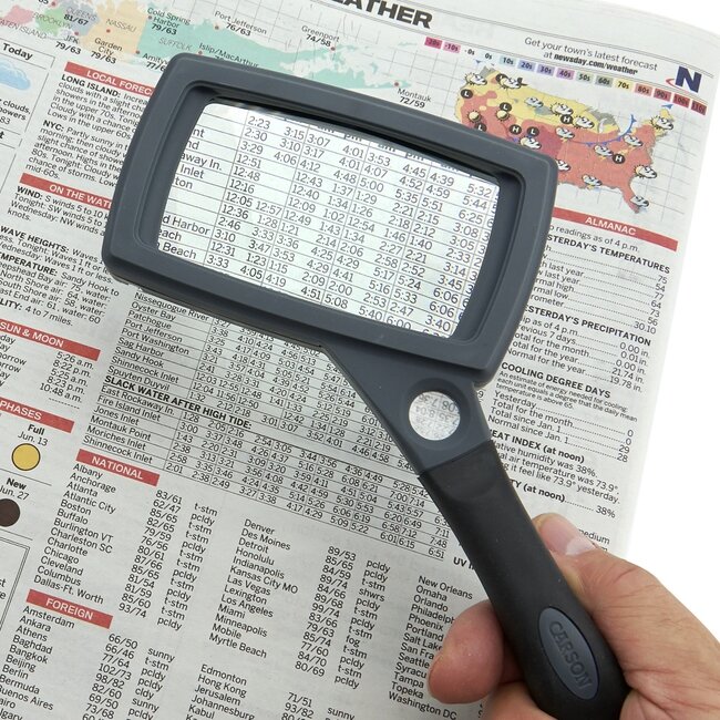 Veelzijdig Rechthoekig Vergrootglas met Bifocale Lens en Uitklapbare Standaard - 2x en 11,5x Vergroting