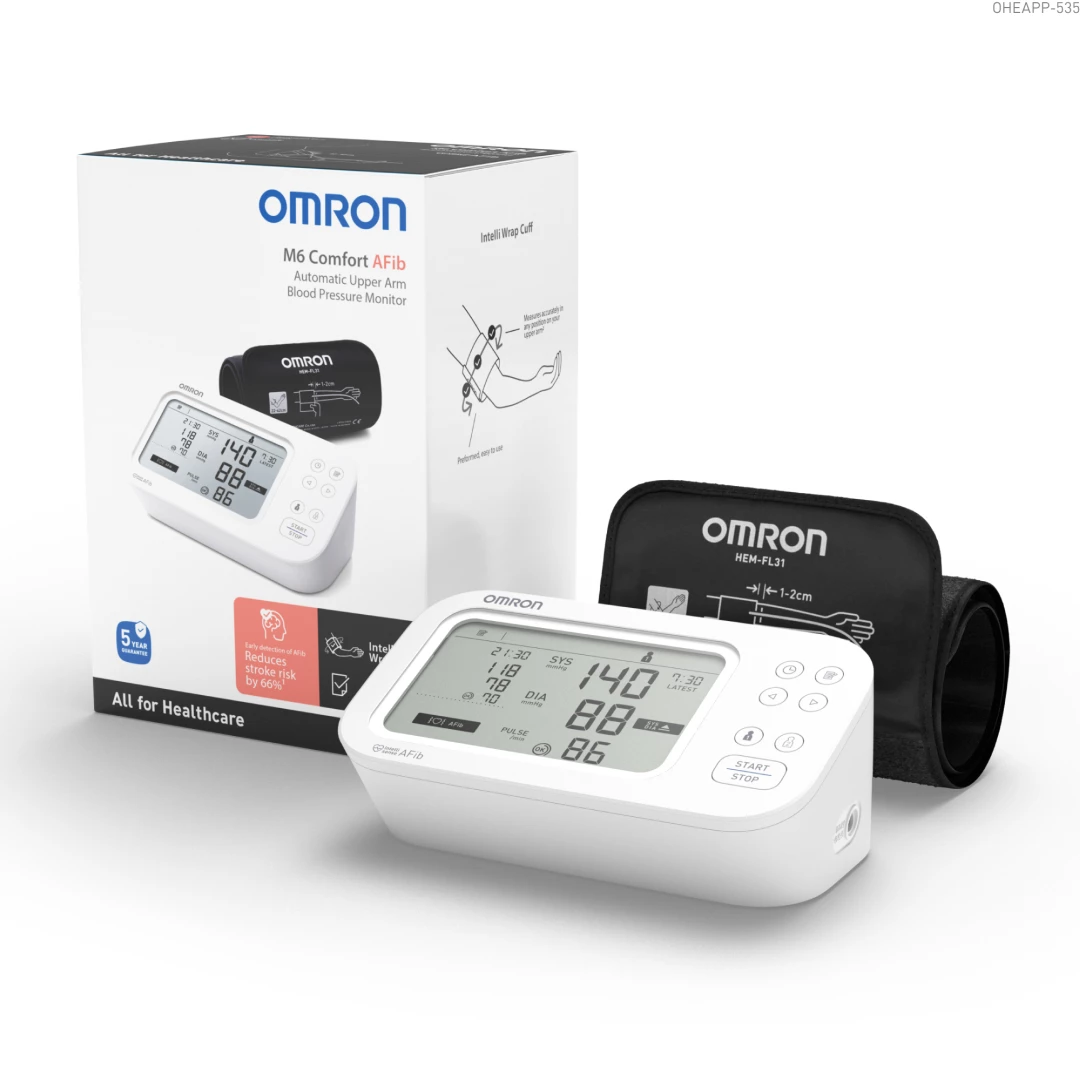 Omron Omron M6 Comfort digitale bloeddrukmeter - met AFib - - HEM-7380-E